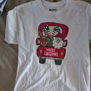 Gildan White Merry Christmas Tee